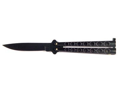 Butterfly Knife with Holes - Black