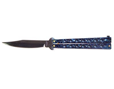 Butterfly Knife with Holes - Blue