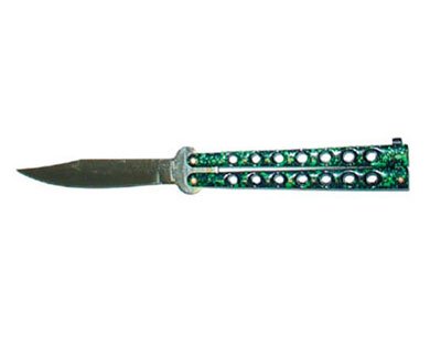 Butterfly Knife with Holes - Green