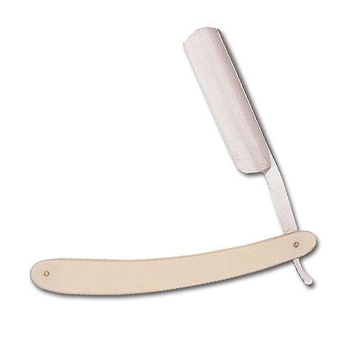White Straight Razor Folding Knife