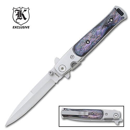 Gang Buster Abalone Handle Pocket Knife