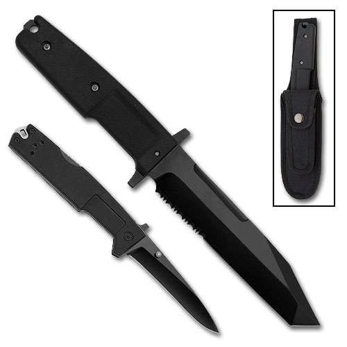 Military Combat 2 Knife Set with Sheath