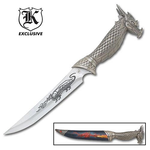 Silver Dragon Bowie with Custom Sheath