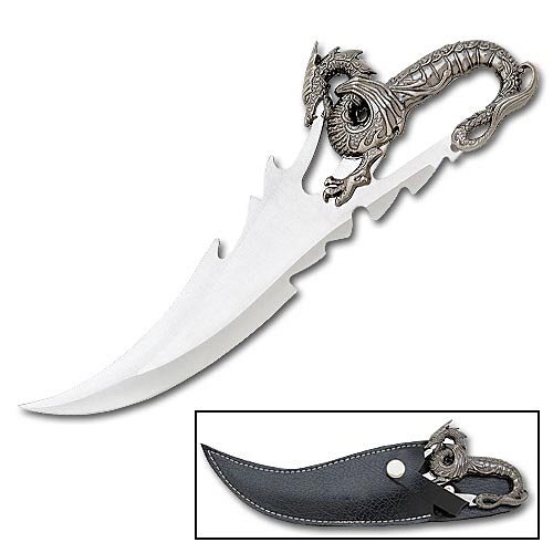 Fantasy Silver Dragon Bowie with Sheath