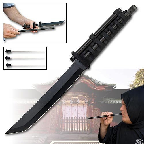Ninja Tanto Dagger with Blow Tubes & Extra Darts