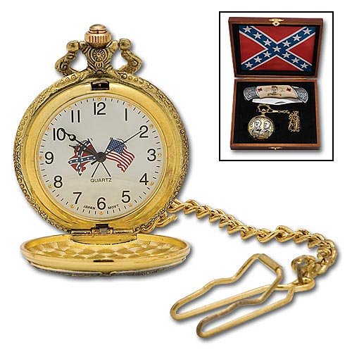 Confederate Treasure Folding Knife & Watch Set