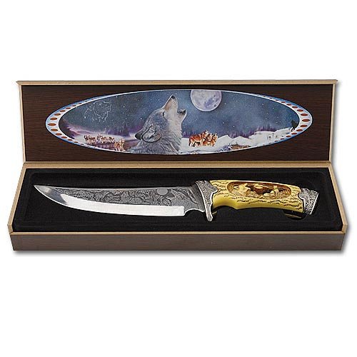 Custom Wildlife Wolf Bowie with Display Case