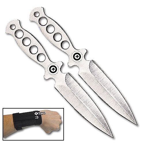 Bad To The Bone Throwing Knives with Wrist Sheath