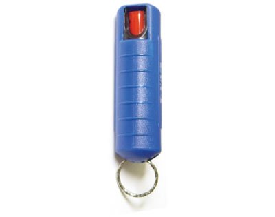 Crime Halter Keychain Red Pepper Spray 1/2 oz - Hard Case - Blue