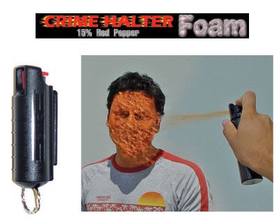 Crime Halter 15% Red Pepper Spray Foam - 1/2 oz. - Hardcase