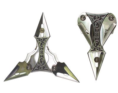 4 Point Folding Throwing Star with Sheath