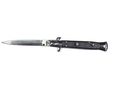 Genuine Italian Godfather Stiletto Switchblade - Gray/Black