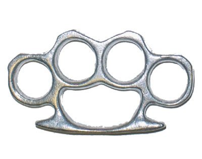 Full Size Brass Knuckles Paper Weight - Aluminum