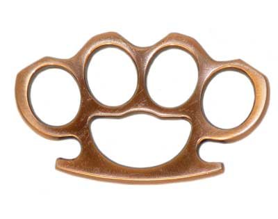 Full Size Brass Knuckles Paper Weight - Copper
