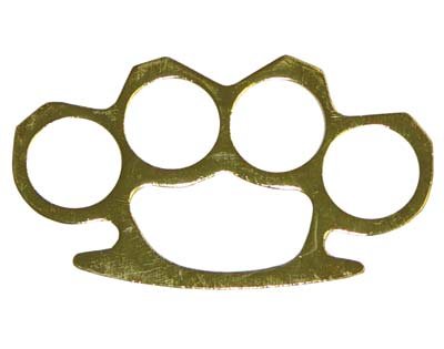 Full Size Brass Knuckles Paper Weight - Gold