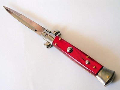Genuine Italian Milano Godfather Stiletto Switchblade - Red