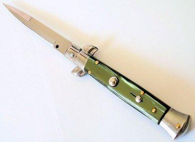 Genuine Italian Milano Godfather Stiletto Switchblade - Green
