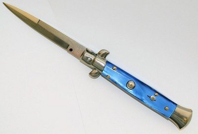 Genuine Italian Milano Godfather Stiletto Switchblade - Blue