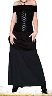 TRIPP NYC Black Gothic Lace Up Corset Dress Gown Renaissance Medieval Vamp M Medium NEW WITH TAG