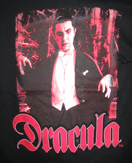 DRACULA T-Shirt BELA LUGOSI Vampire Gothic Emo S Punk Black Blood Red NEW WITH TAGS