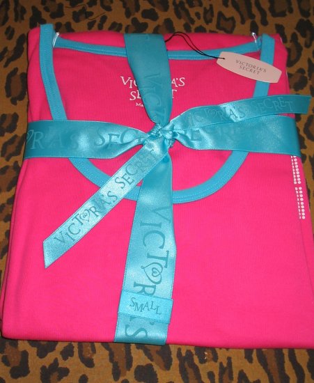 VICTORIA'S SECRET Love Pink Nightie Nightgown Lounge Shirt PJ S Small New Tags Gift Satin Ribbon