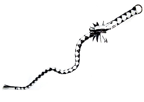 Leather Black & White Love Whip