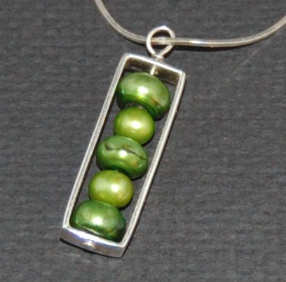 Rectangular Freshwater Pearl Pendant on Sterling Silver Snake Chain