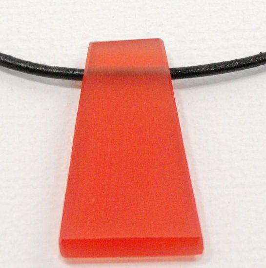 Red Resin Pendant on Leather Cord