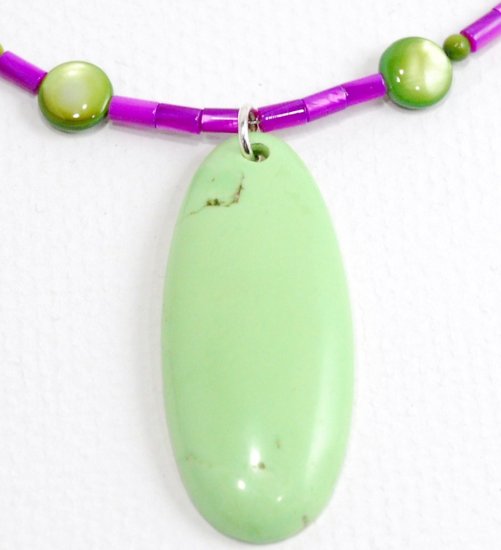 Green Chalk Turqoise and Mother of Pearl