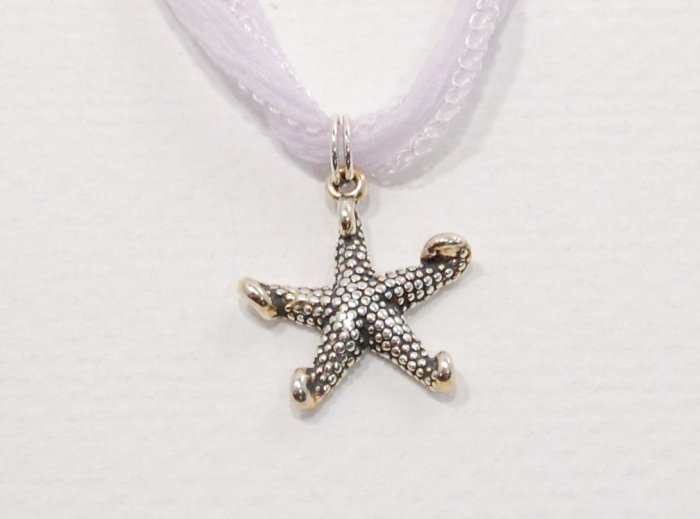 Sterling Silver Starfish on Fairy Ribbon
