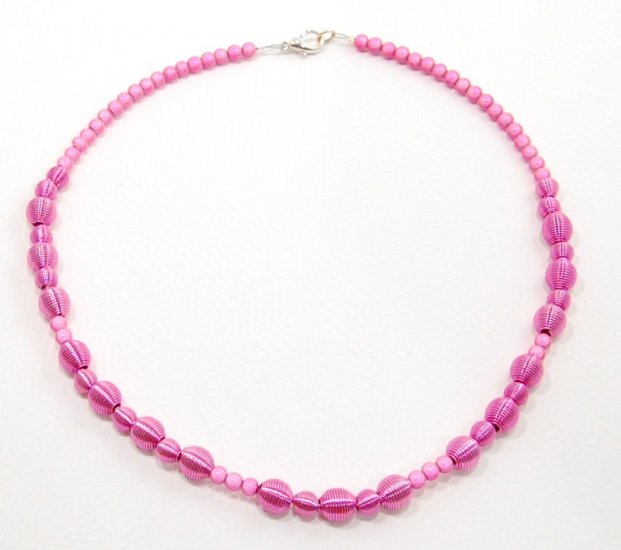 Pink Metal and Mother of Pearl Necklace