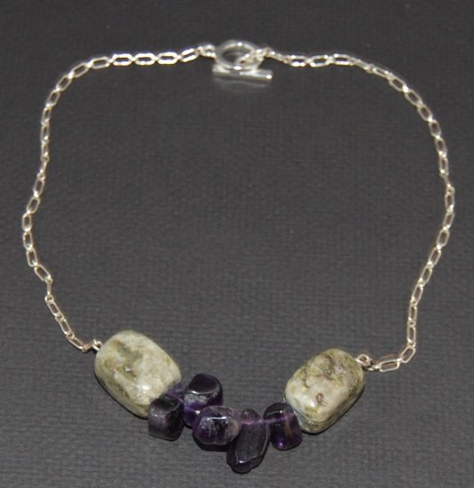 Amethyst and Green Jasper Necklace