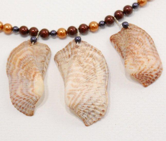 Large Shell and Freshwater Pearl Necklace