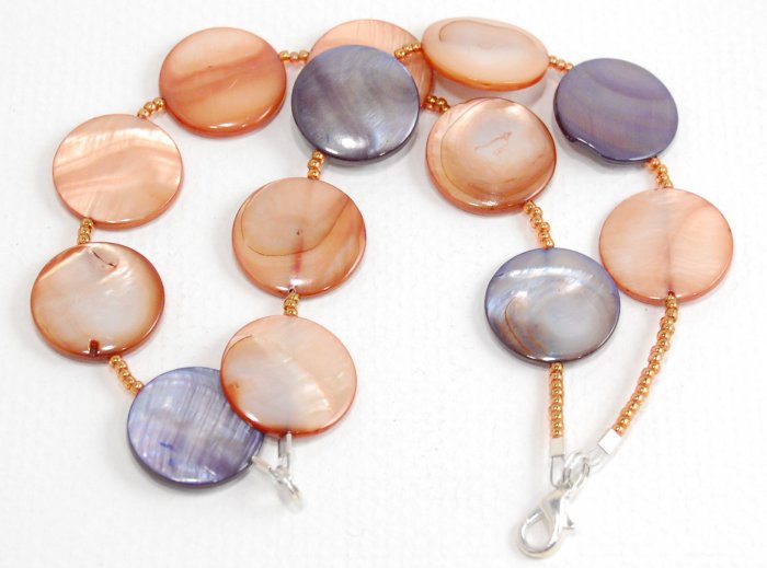 Brown and Blue Mother of Pearl Bracelet