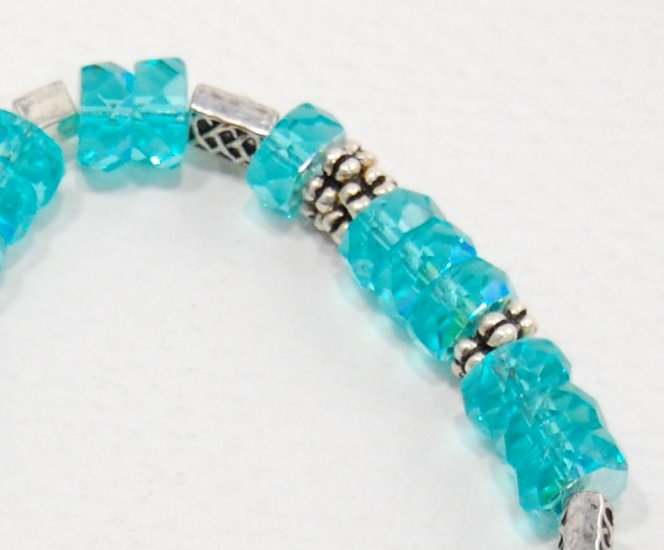 Aqua Czech Glass Bracelet