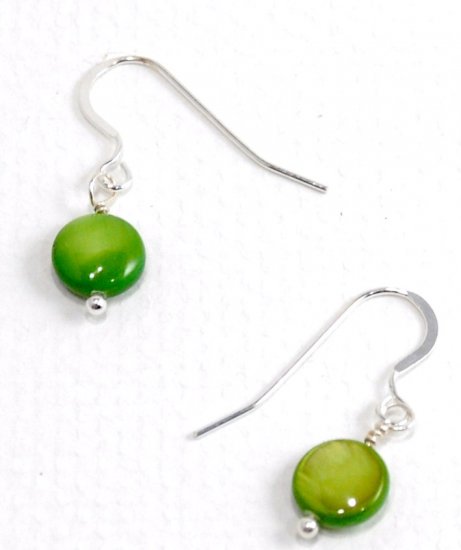 Green Mother of Pearl Earrings