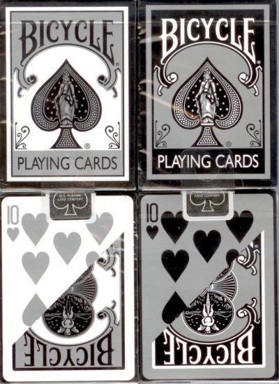 12 Decks Bicycle Black and Silver Playing Cards