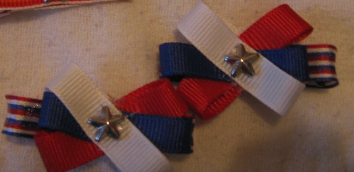 red White and Blue Barrettes