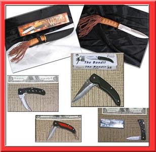 Wholesale Lot 5 knives, 1 lg and 4 folders NEW in BOXES