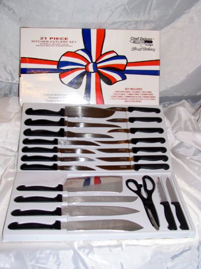 Chefs 21 piece Surgical Steel Stainless Kitchen Cutlery