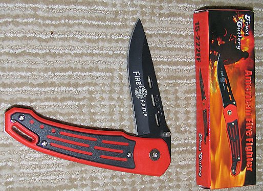 American Firefighter Liner Lock w/etched blade