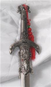 SILVER SNAKE & BIRD HILT, Scabbord 31 1/2" NEW IN BOX