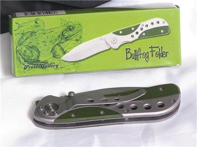 BULL FROG Tactical Folder Knife Stainless-thumb stud