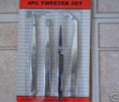 4 pc tweezer set