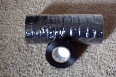 10 rolls of black color vinyl electrical tape
