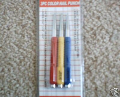 3 pc Color Nail Punch
