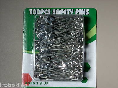 100 pc safety pins - 2-1/4" long