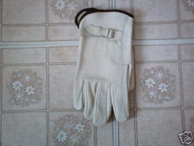 12 pairs Leather Driving Work Gloves w/ strap - large