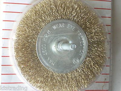 4 " Brass Wire Wheel Brush with 1/4" shaft