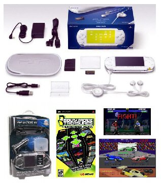 Sony PSP "Limited Edition" Ceramic White "Value Bundle" - 21 Games + PSP Car Kit